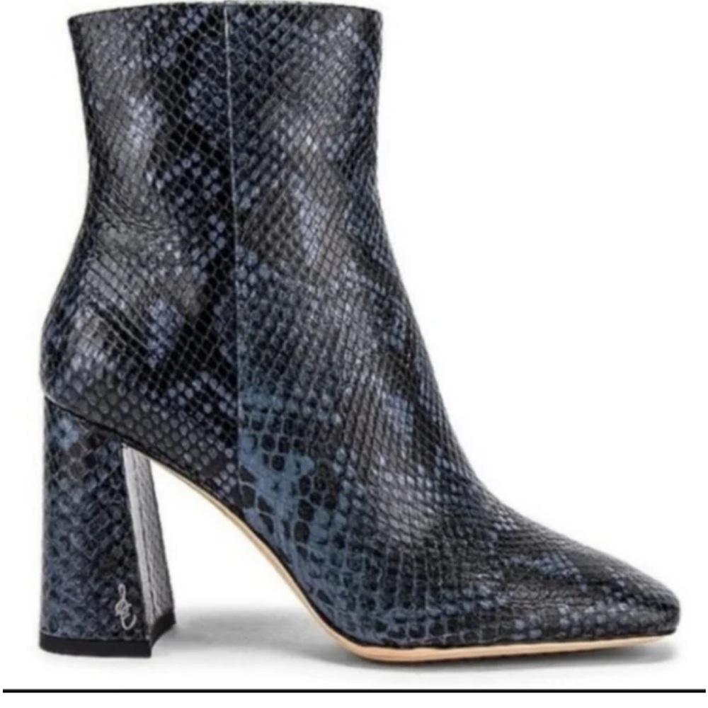 Sam Edelman Blue Snakeskin Ankle Boots